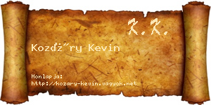 Kozáry Kevin névjegykártya